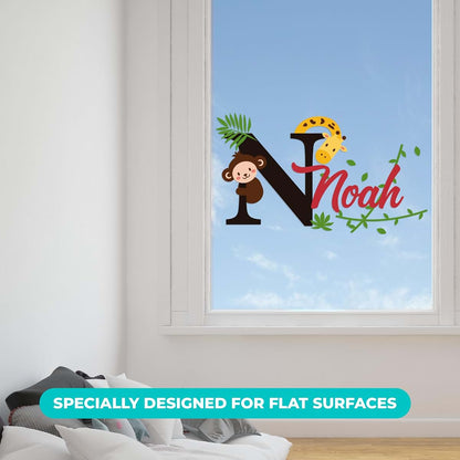 e-Graphic Design Inc Personalized Monkey & Giraffe Wall Decals for Nursery