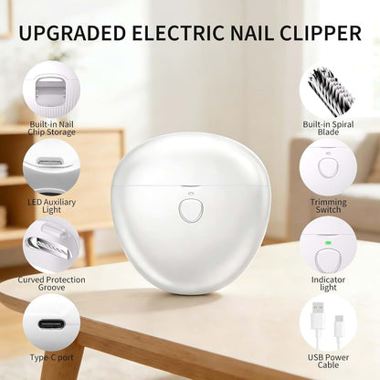 Electric Fingernail Trimmer for Baby and Seniors with Debris Storage