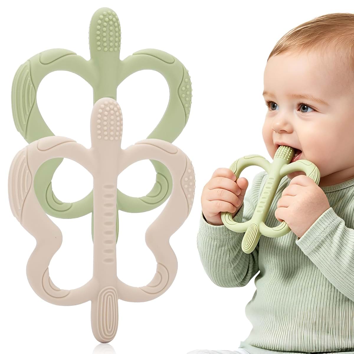 Spearlcable Butterfly Silicone Teether Toys 2 Pack