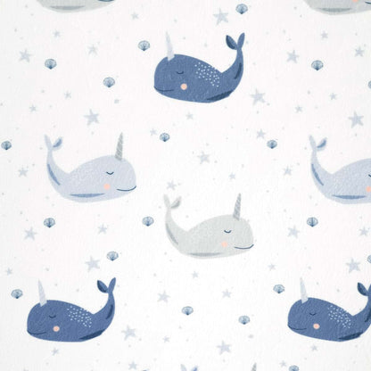 Lush Decor Narwhal Starfish Soft & Plush Changing Pad Cover, 32" x 16" x 5", Blue & Gray (photo 2)