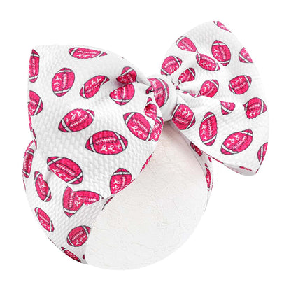 BabyOneStop Yanjie 7-Inch Pink Football Bow Headband For Infants