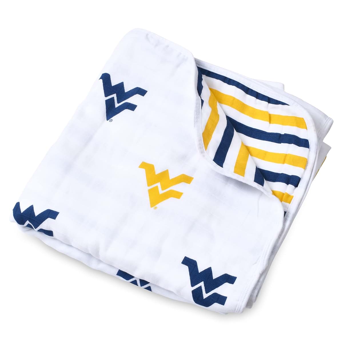 Three Little Anchors West Virginia University Four Layer Cotton Muslin Toddler Blanket