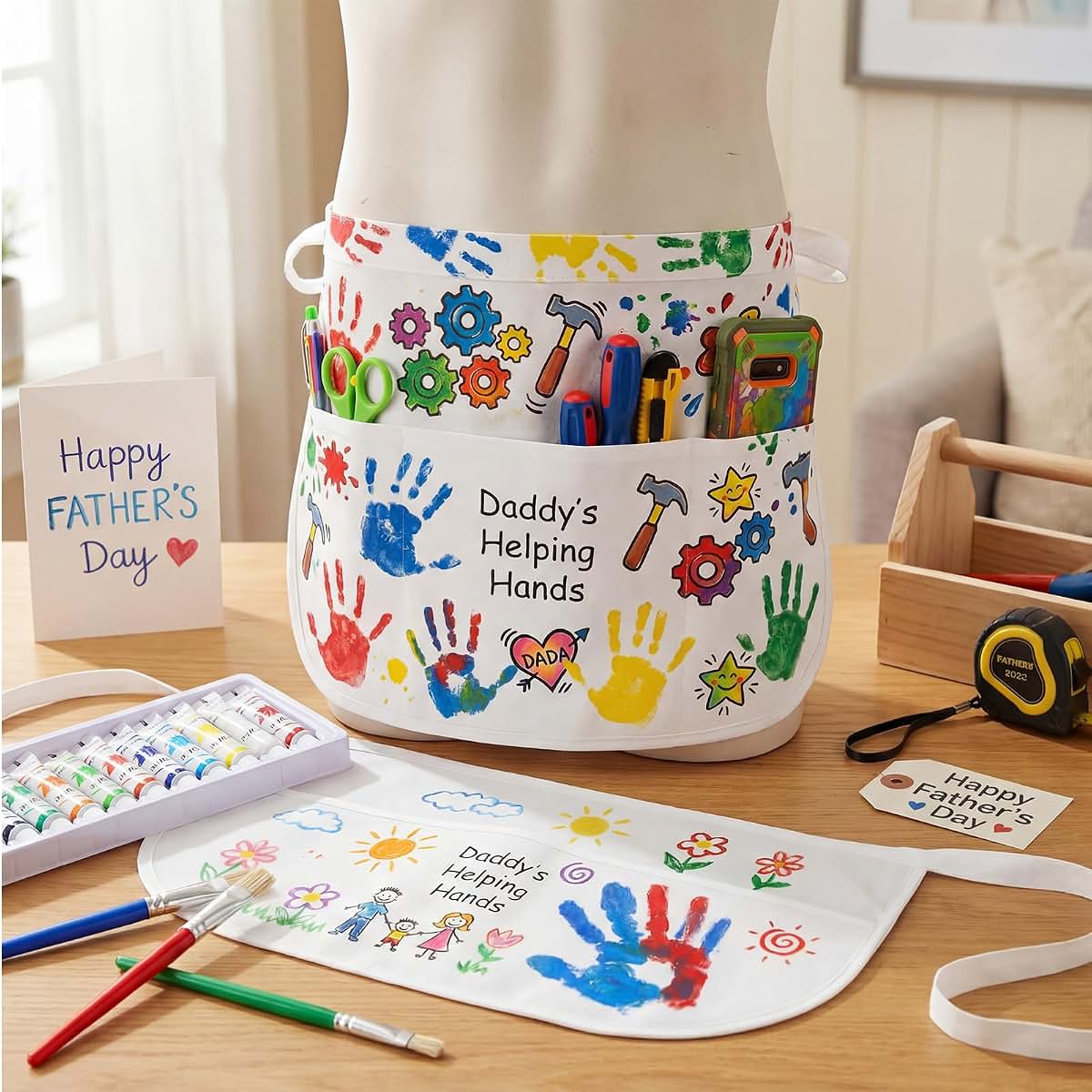 Cotwinter Father's Day DIY Handprint Apron Craft Kit