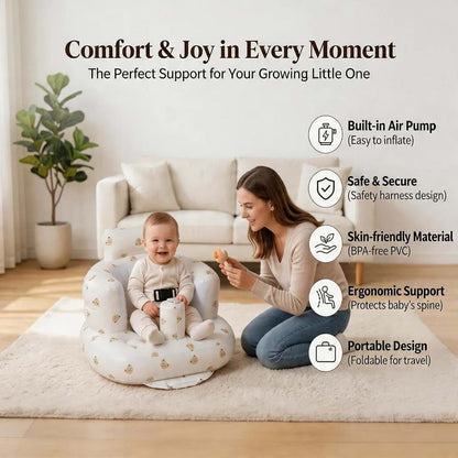 Inflatable Baby Seat with Built-in Air Pump Sit Me Up Floor Chair