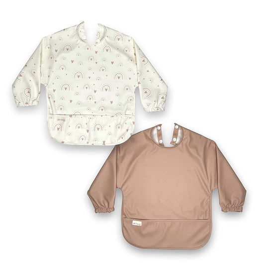Little Keegs Long Sleeve Baby Bibs - Toddler Art Smock Feeding Baby Apron Eating Shirt Waterproof Wearable Full Sleeved