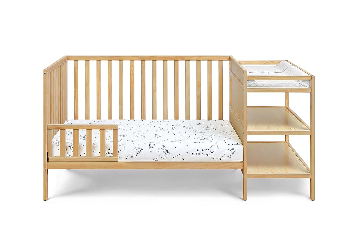 Suite Bebe Palmer Island 3-In-1 Convertible Crib And Changer Combo In Natural