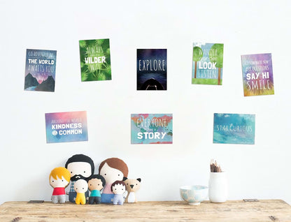 Children Inspire Design Mini Collection Wall Card Prints, Inspirational Phrases