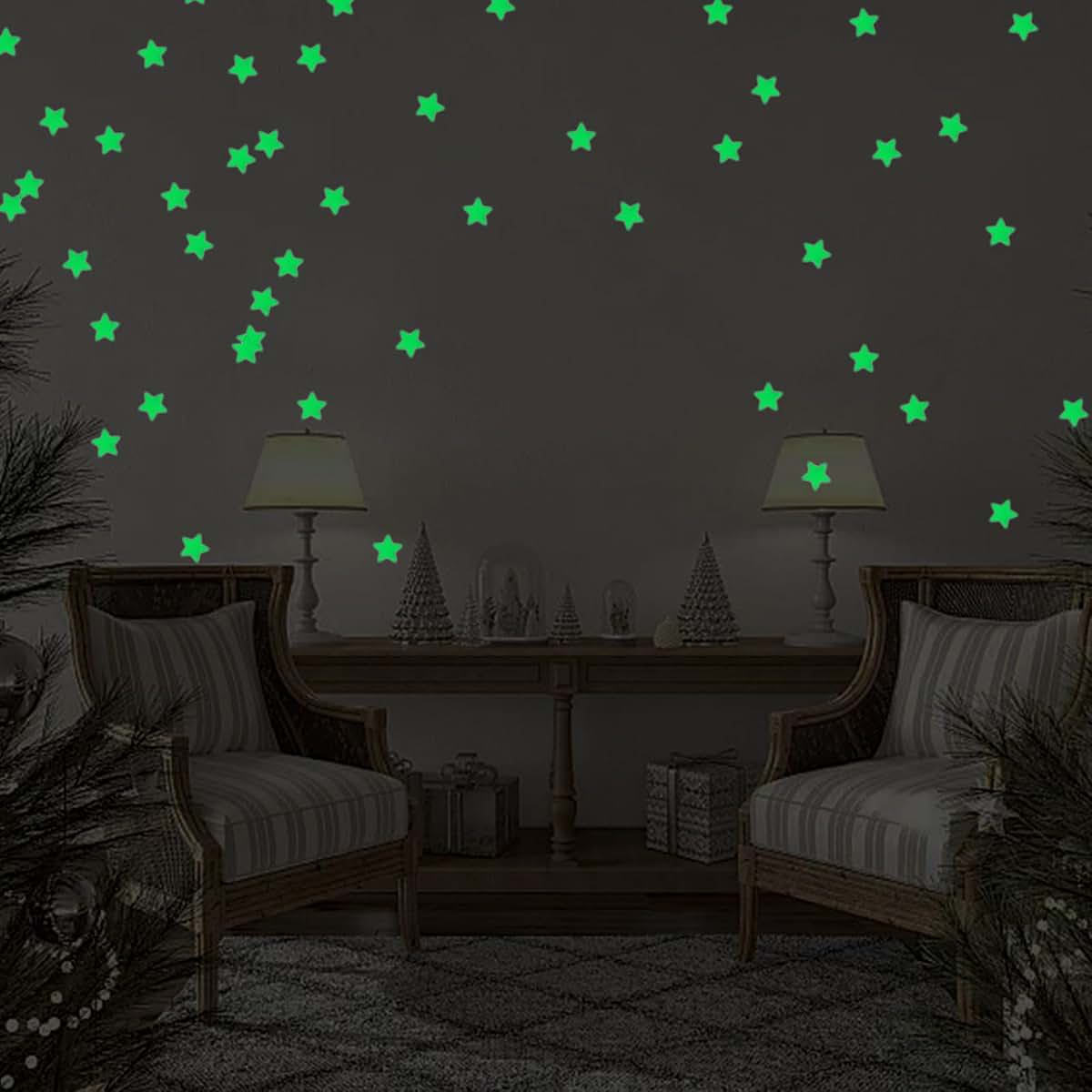 Glow In Dark Star Wall Sticker Decals for Nursery and Kids Decor
