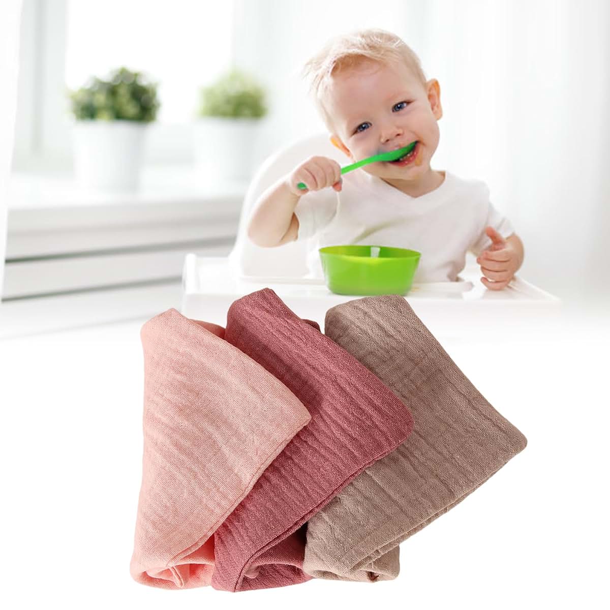COYENRAT 3PCS Cotton Handkerchief Face Towel For Baby (photo 2)