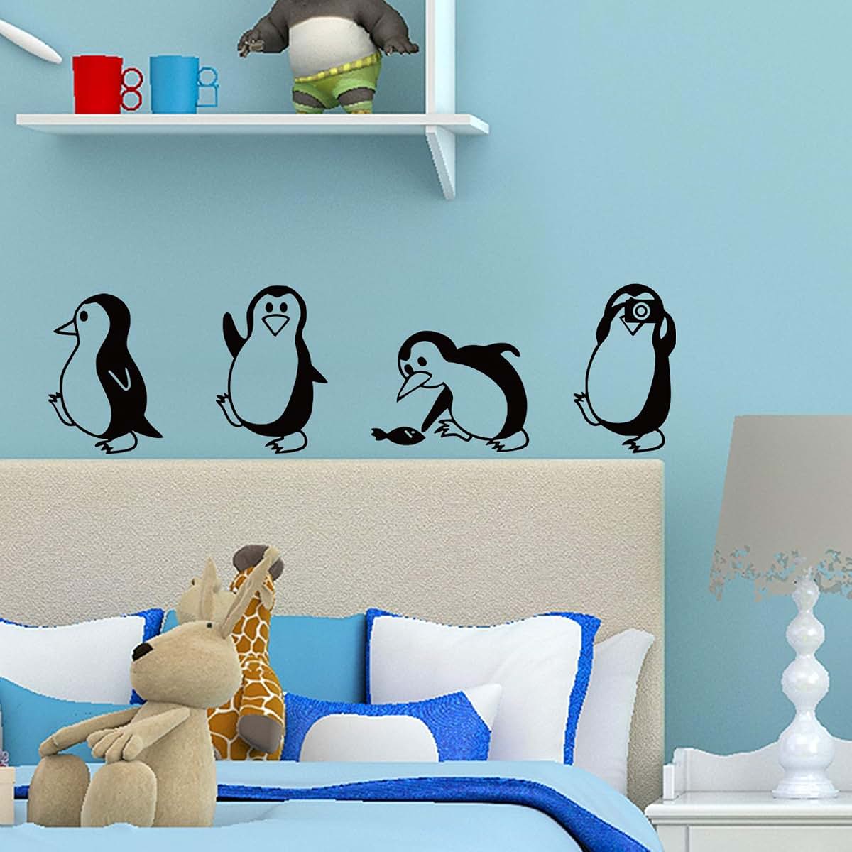 Cute Penguin Removable Vinyl Wall Decal Art for Nursery and Kids' Bedrooms