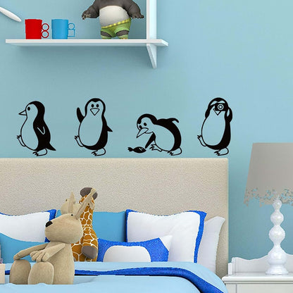 Cute Penguin Removable Vinyl Wall Decal Art for Nursery and Kids' Bedrooms