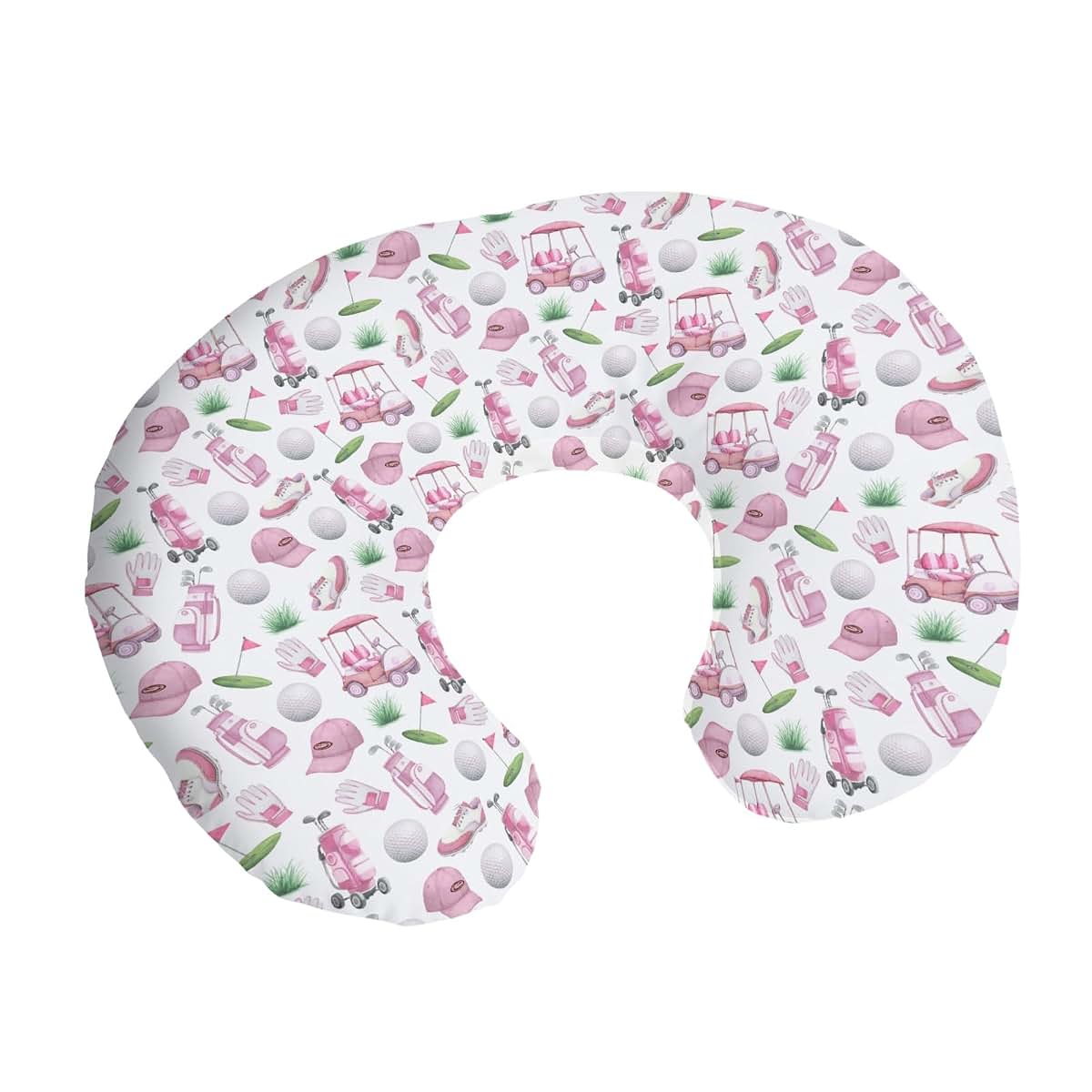 BabyOneStop Golf Theme Nursing Pillow Cover, Stretch Polyester, 22x18 Inch with Zipper