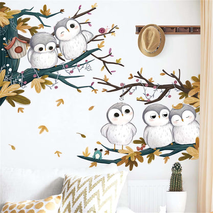 Sacinora Cute Little Owls Vinyl Wall Stickers for Kids Nursery Decor