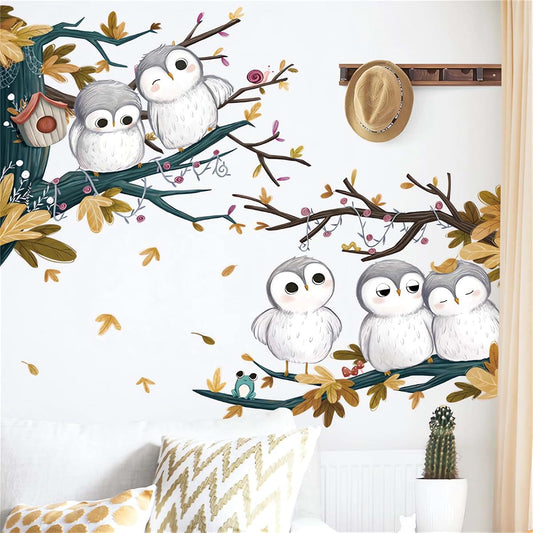 Sacinora Cute Little Owls Vinyl Wall Stickers for Kids Nursery Decor