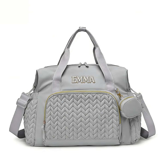 Zhongzhi Personalized Maternity Travel Bag| Diaper Bag| Custom Multifunction Mom Bag | | Large Capacity Baby Bag (Gray)