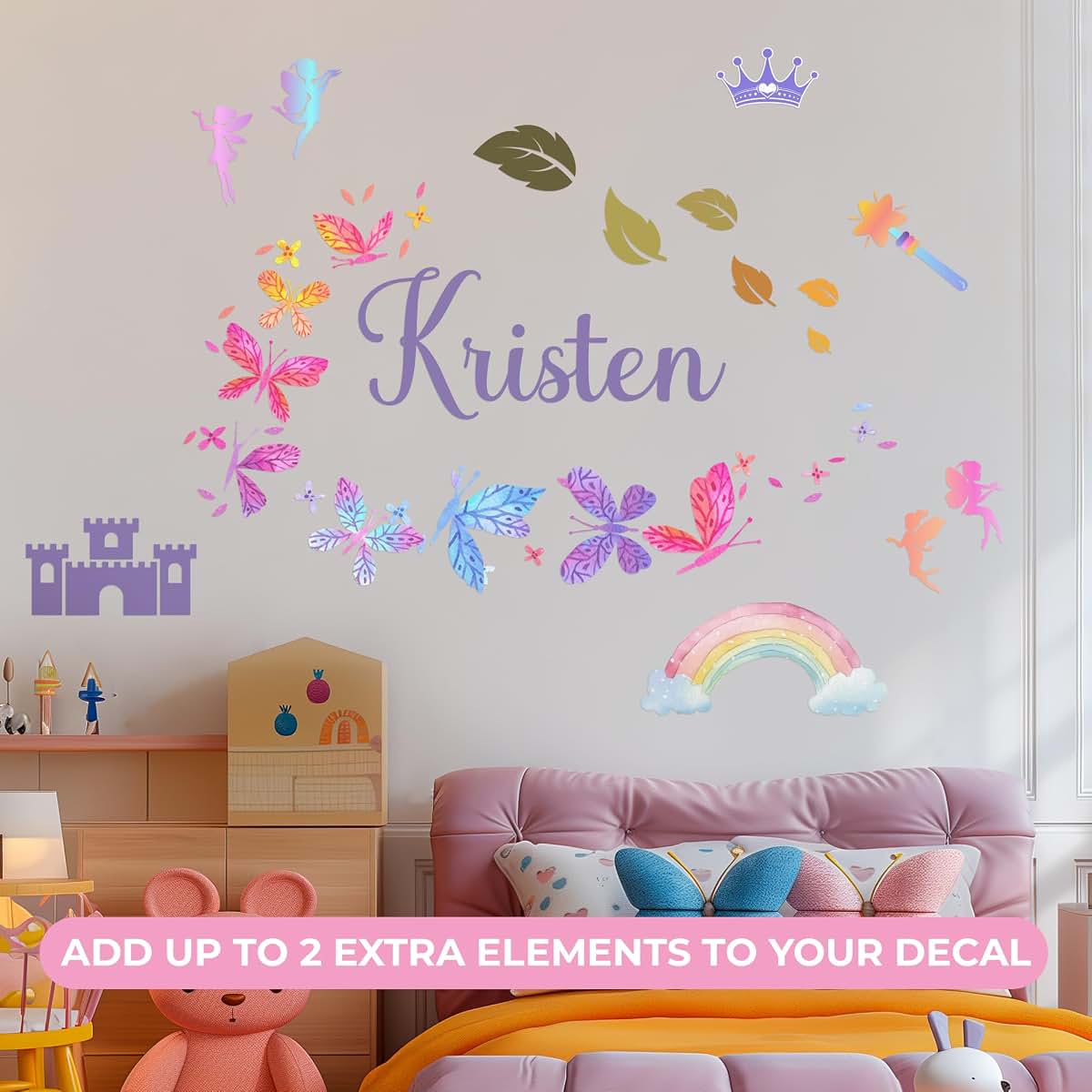 Cryptonite Personalized Name Wall Decals For Girls Bedroom