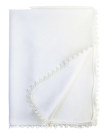 Quilted Blanket With Lace Trim for Special Occasion