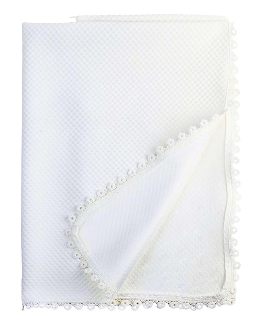 Quilted Blanket With Lace Trim for Special Occasion