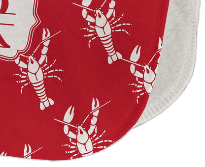 Baby Milano Personalized Crawfish Burp Cloth - Fleece w/Name and Initial (photo 3)