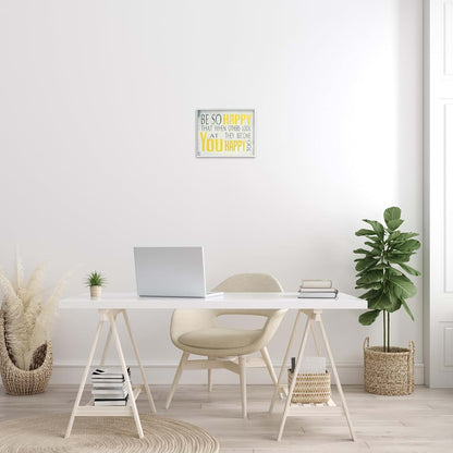 Stupell Industries Be So Happy Typography Framed Wall Art