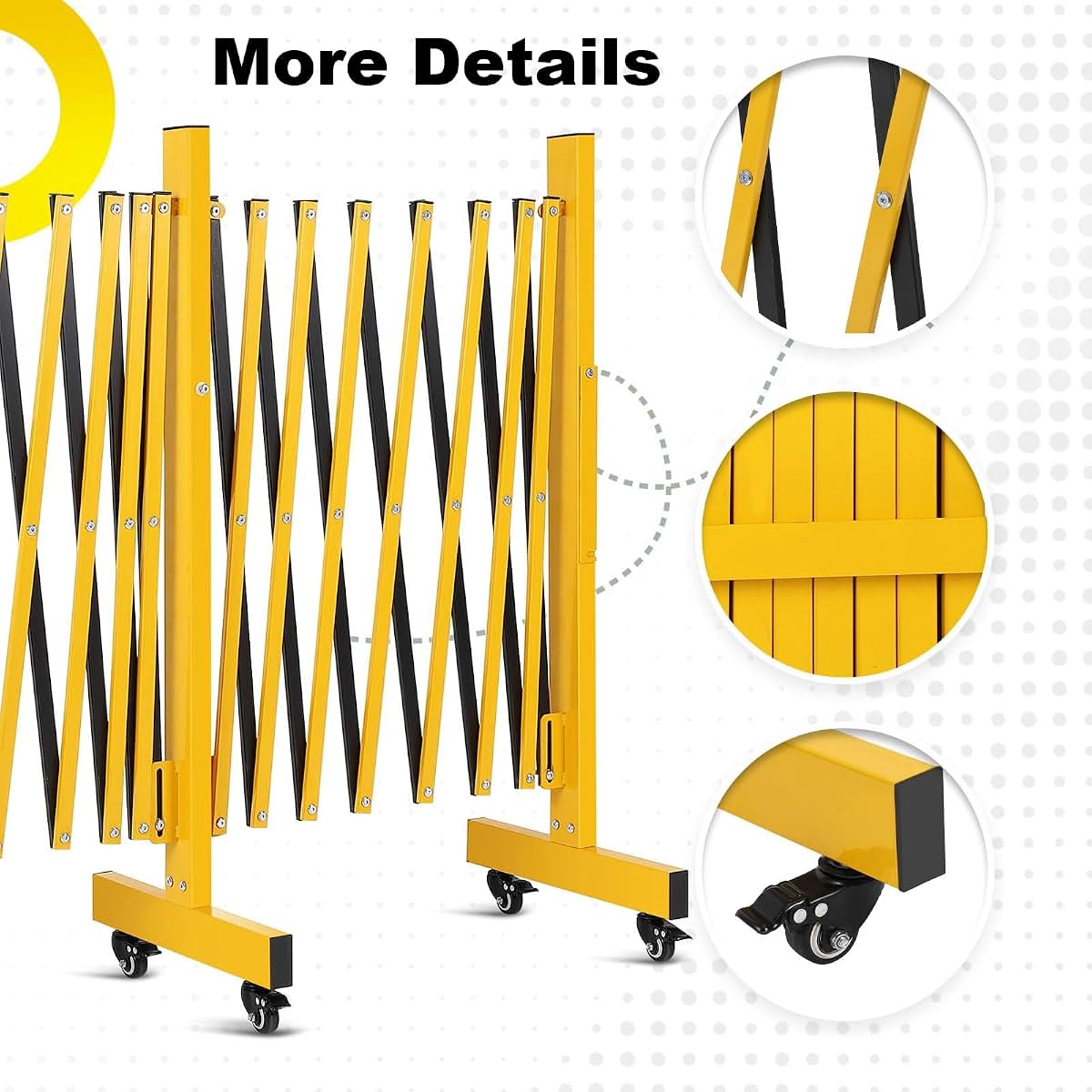 YardYonder 11FT Expandable Barricade Gate with Wheels, Folding Security Fence (photo 3)