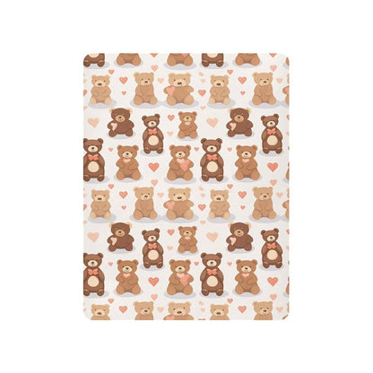 CHSIN Fitted Crib Sheet Kawaii Teddy Bears Heart for Standard Crib & Toddler Mattress, 52x28x9