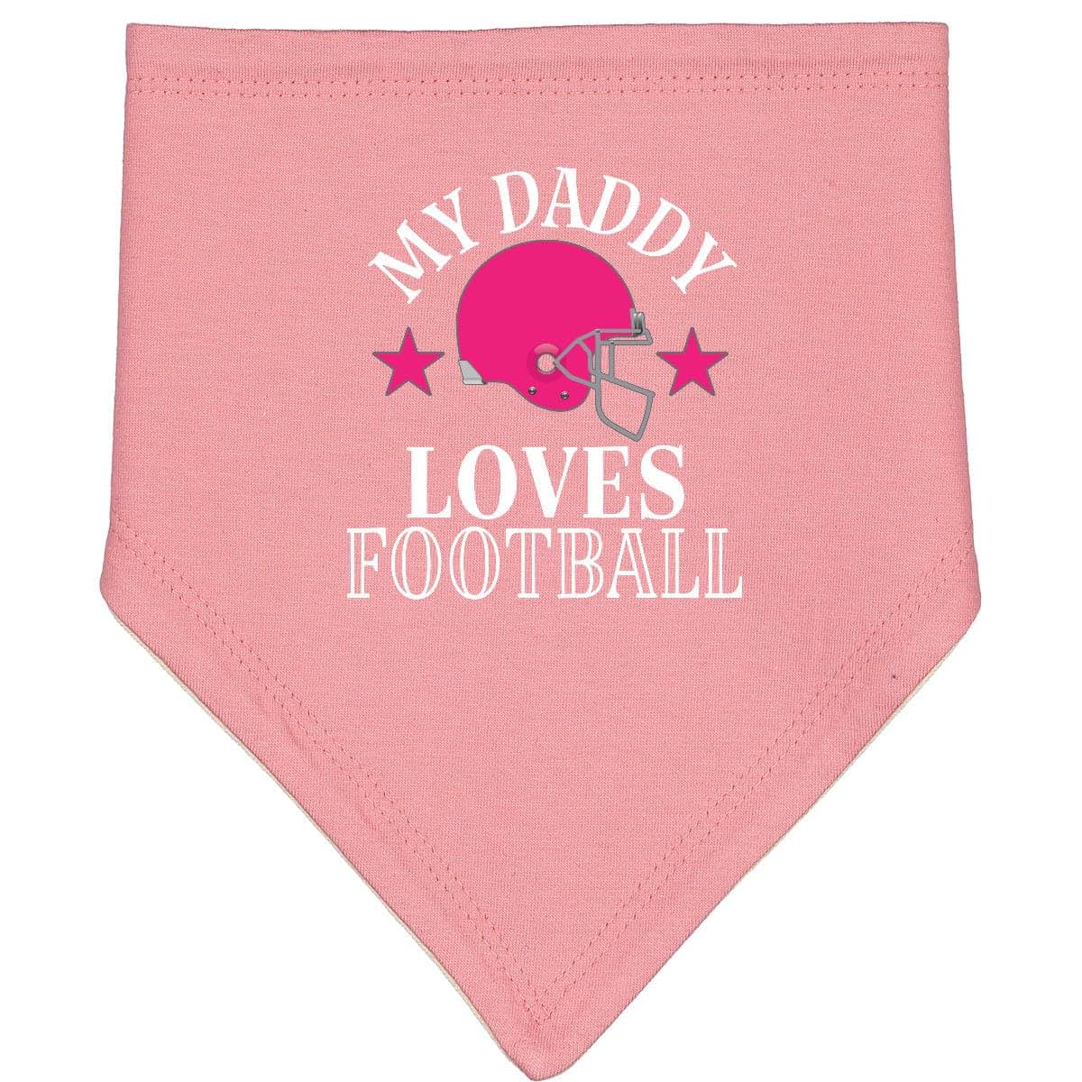 Inktastic My Daddy Loves Football Girls Sport Baby Bandana Bib
