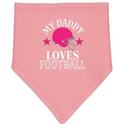 Inktastic My Daddy Loves Football Girls Sport Baby Bandana Bib