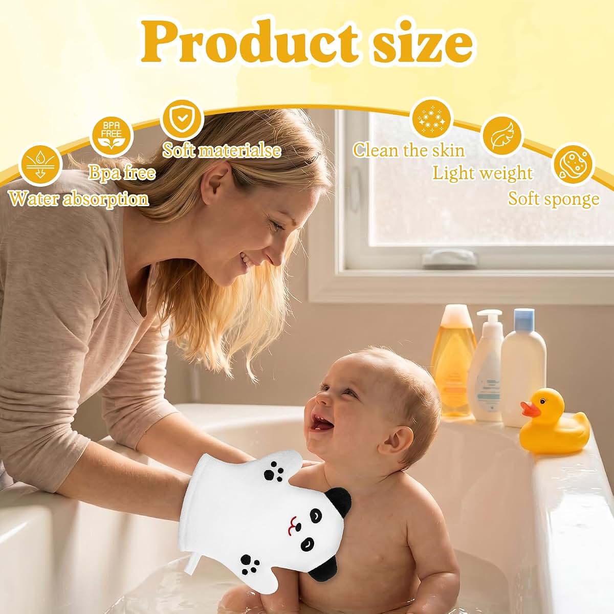 FNANJWQ Baby Bath Mitt Washcloths Gloves Set (photo 3)