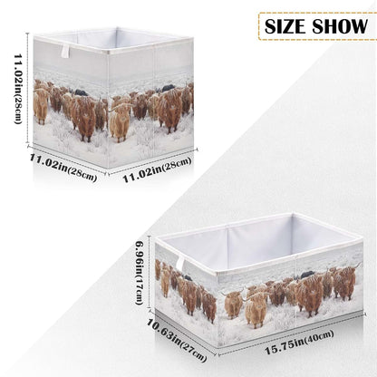 Linqin Scottish Highland Cow Print Storage Basket