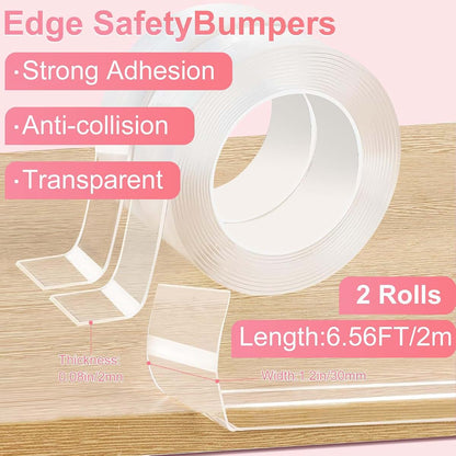 Clear Self-Adhesive Furniture Corner Guards and Table Edge Protectors