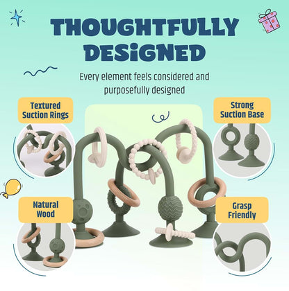 Jumble Dream Jumble Jangle Baby Teether – Suction Toy & High Chair Toy, Green (photo 3)