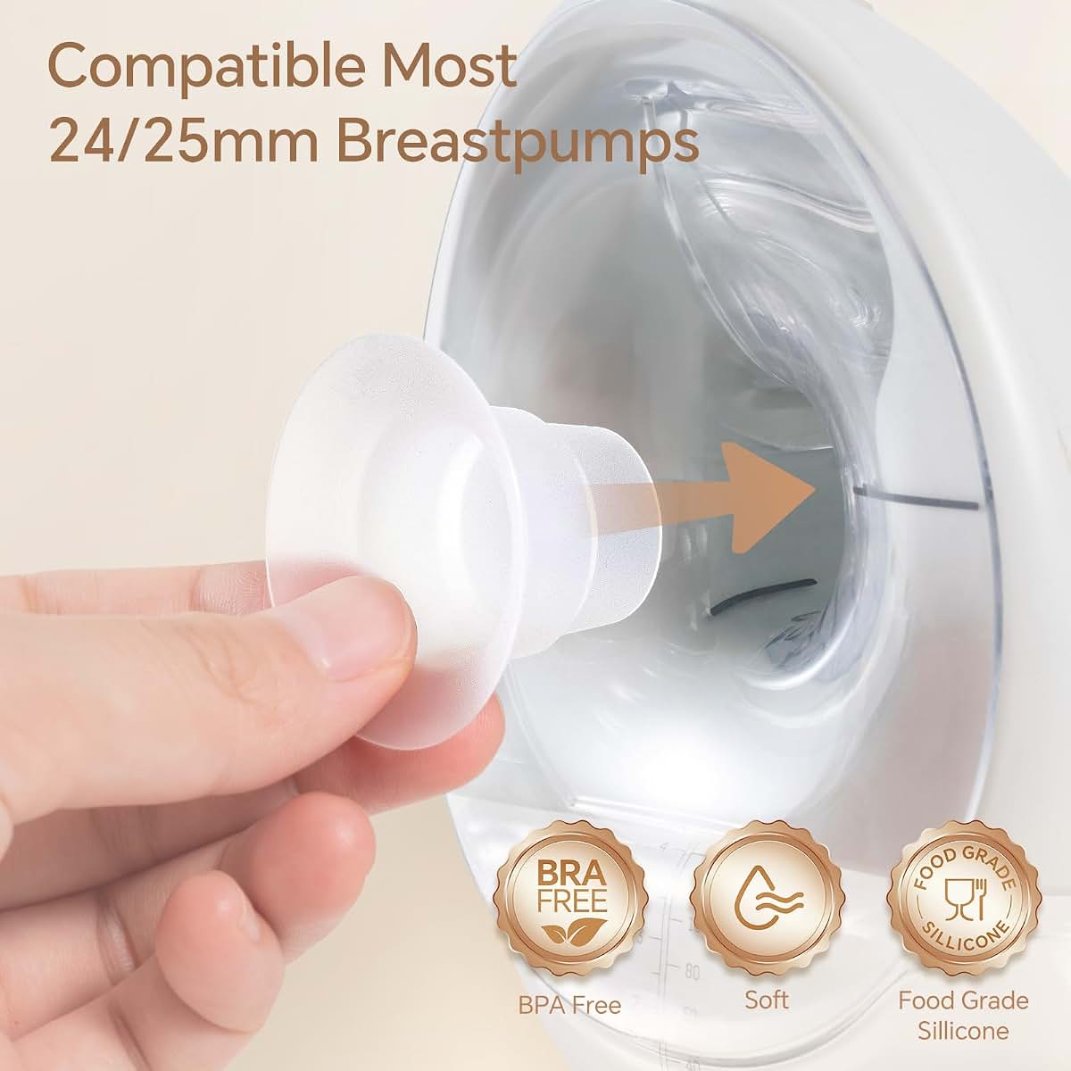 Mompmuir Flange Inserts Sizing Kit, 16PCS for 24mm Breast Pumps