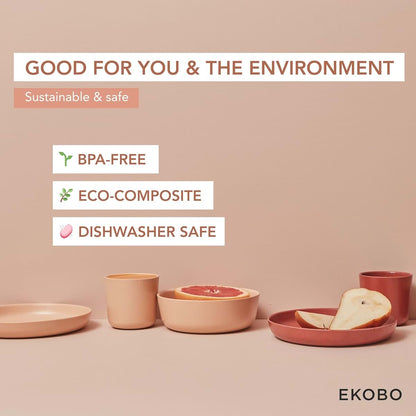 EKOBO Bamboo Kids Bowls Set of 4, 20 oz Reusable Kid Bowls, Eco‑Composite, BPA‑Free, Dishwasher Safe, Stackable Cereal (photo 4)
