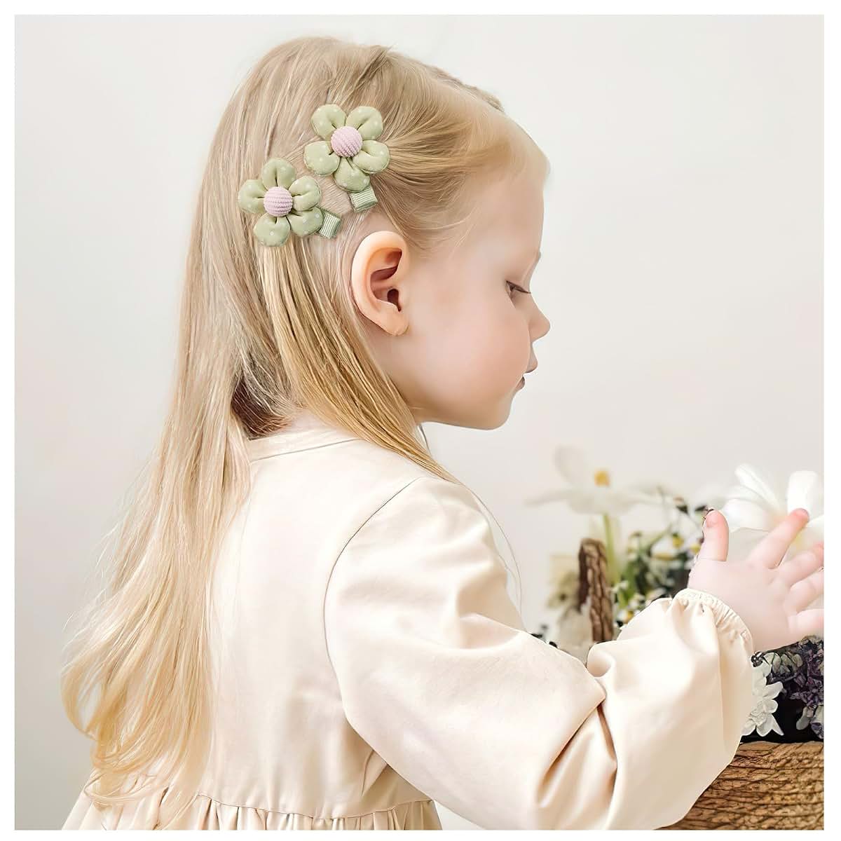 24Pcs Toddler Flower Hair Clips for Girls 1.5 Inch Baby Cute Floral Hairpins