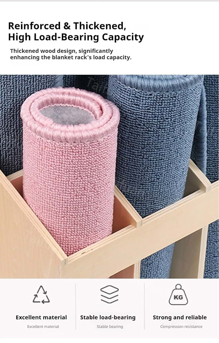 Taifuan Educational Rug Organizer Montessori Wooden Carpet Stand (photo 4)
