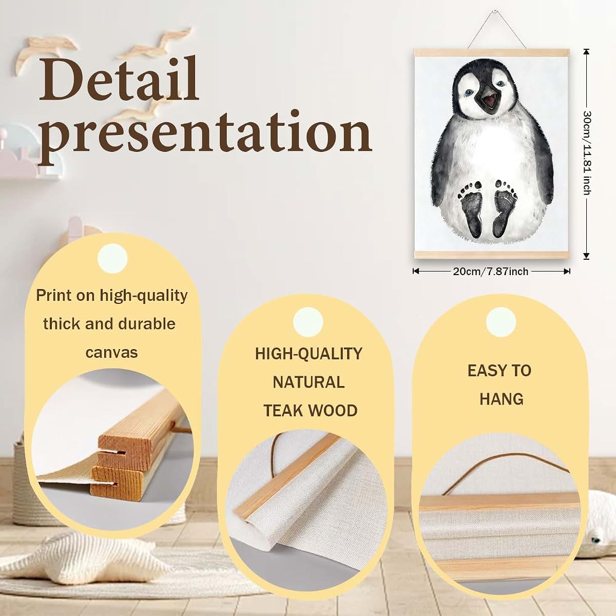 Fivveor Footprint Keepsake Frame, Rabbit Design, Handprint and Paw Print Memory Display