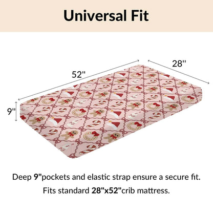Cstdyfrv Christmas Santa Hat Fitted Crib Sheet (photo 4)