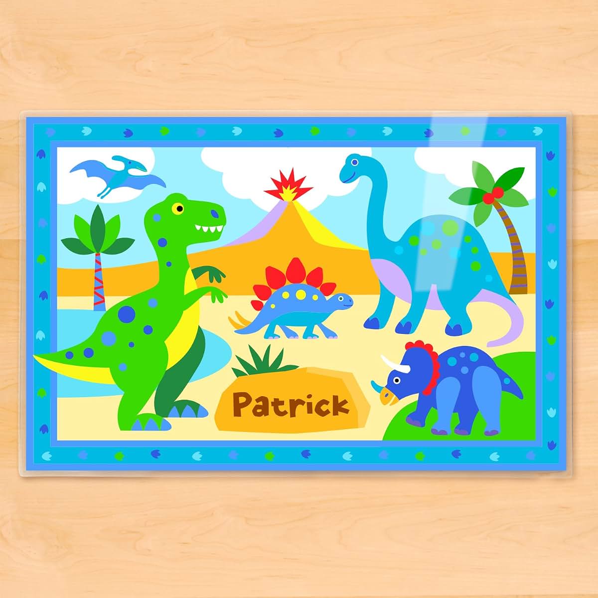 Art Appeel Dinosaur Personalized Laminated Placemat for Kids (photo 4)