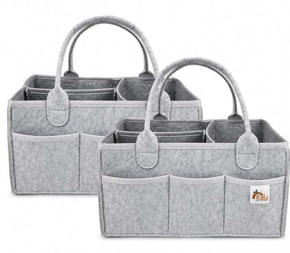 Itsy Bitsy Tot 2 Pack Diaper Caddy Organizer Cloud Grey 10 x 15 x 7 in