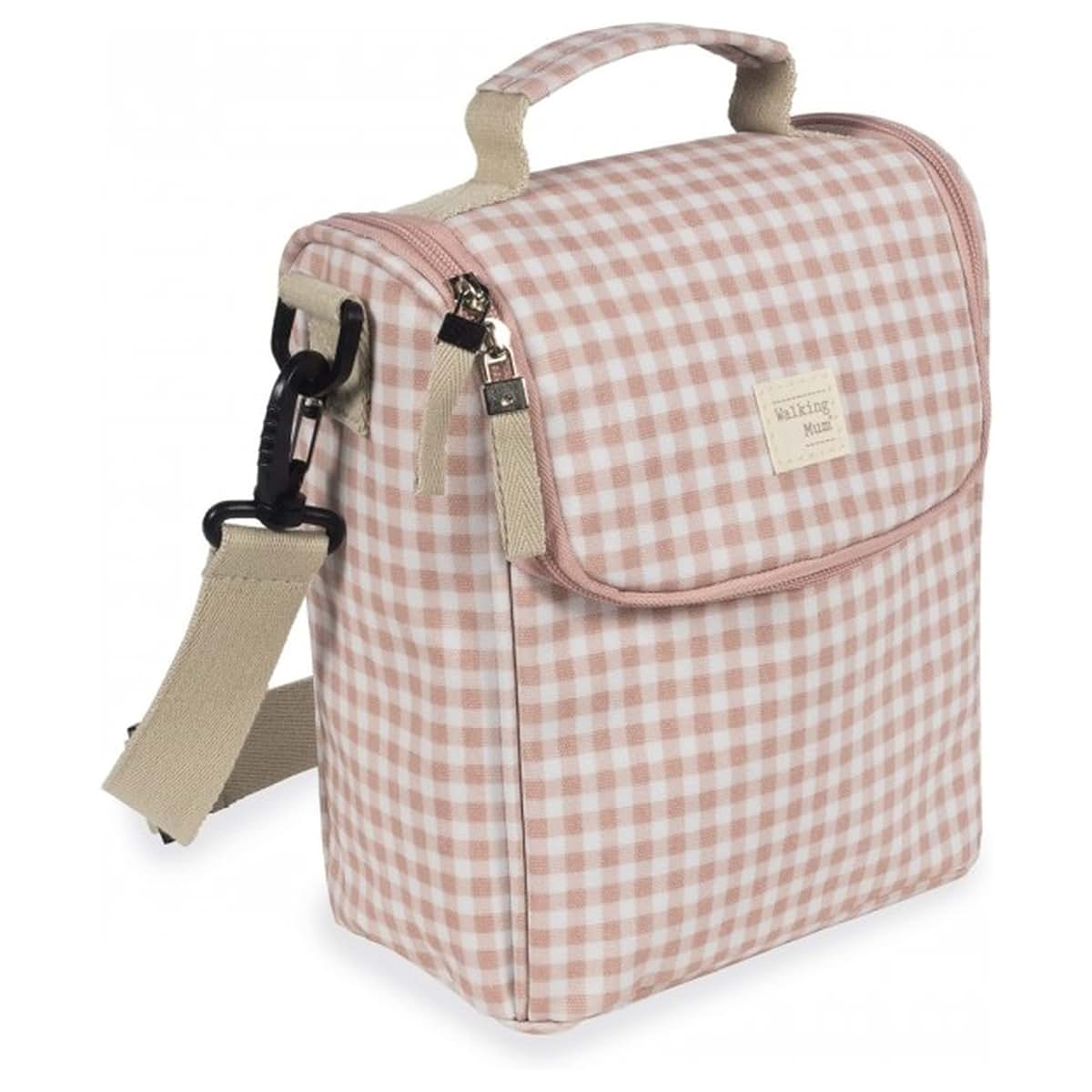 Walking Mum I Love Vichy Isothermal Bag for Baby Food in Rose