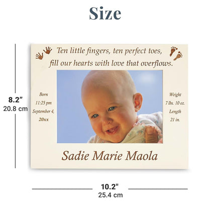 Let's Make Memories Personalized Baby Frame - Ten Fingers & Ten Toes - For New Parents - Newborn Gift - 5x7 Photo (photo 4)