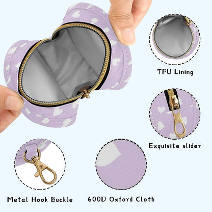 Heart Shape Light Purple Pacifier Case with Swivel Clip, Travel Holder for Diaper Bag & Stroller