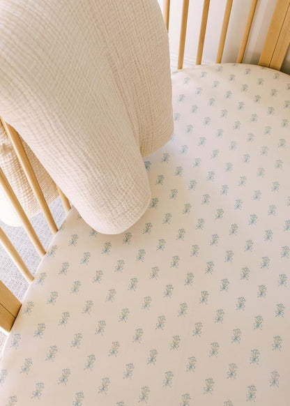 Oilo Mallard Duck Fitted Crib Sheet, Organic Cotton Jersey, 300 Thread Count