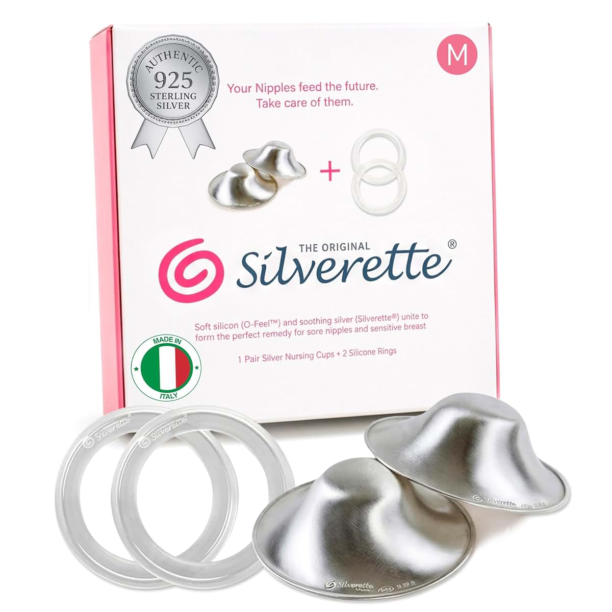 Silverette Nursing Cups with Soft Silicone Rings