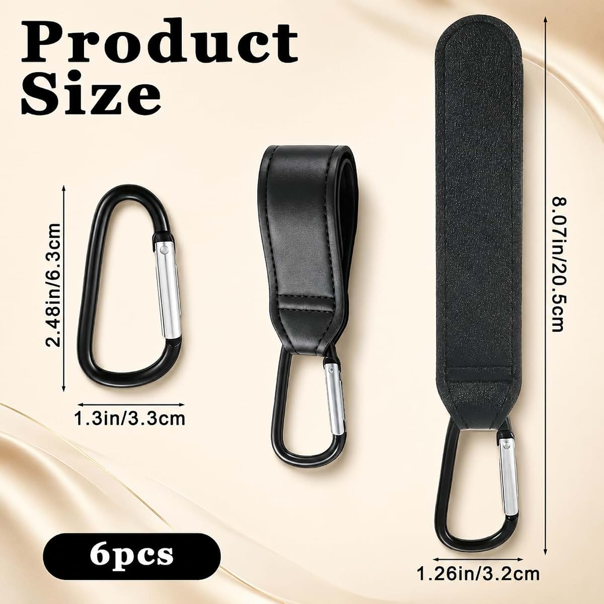 MSHHDK 6 Pcs Stroller Hooks for Bag Diaper Bag Hook Non-Slip Strollers Clip (photo 2)