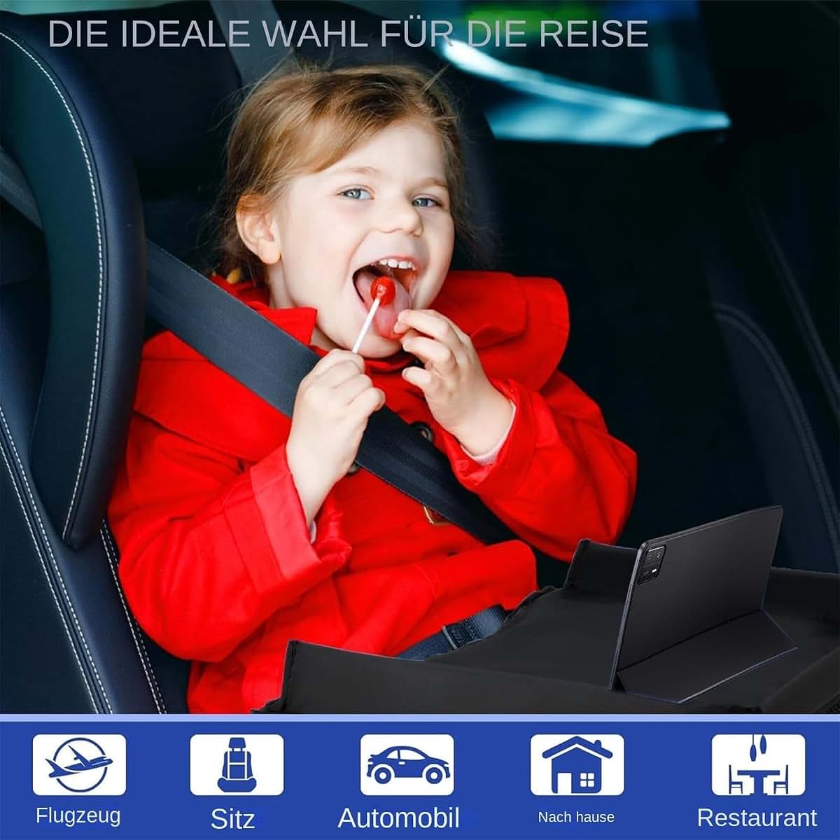 Amaping Kids Travel Tray for Car ,Car Seat Tray for Kids Travel, Road Trip Must Haves, Car Seat Lap Trays for Kids (photo 2)
