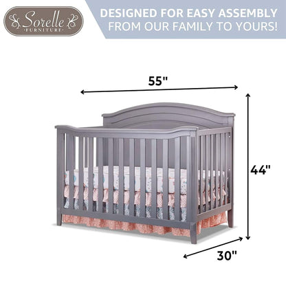 Sorelle Berkley Round Top 4-in-1 Convertible Crib in Grey