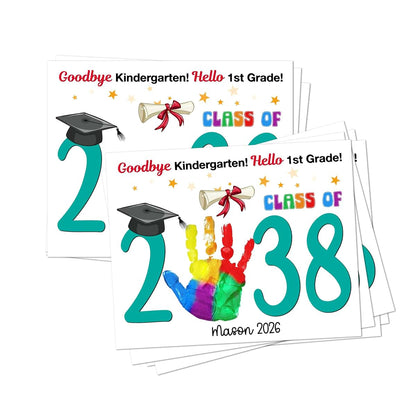 Hello 1st Grade Class Of 2038 Handprint Art Kit, Set Of 10 DIY Cards