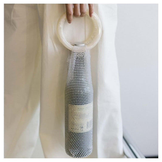 ECLIPSBACI Insulated Bottle Bag with Resin Handle and Rhinestones